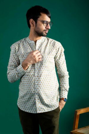Image for Kusvaa Bpr37 Udaya Handblock Men Full Sleeves Shirt Featured