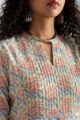 Image for Kusvaa Bpr39 Amolika Handblock Cotton Kurta Closeup