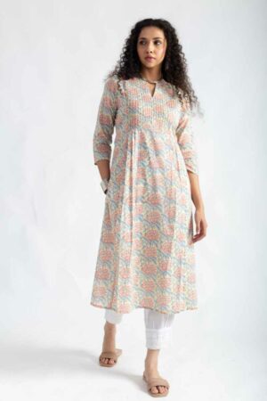 Image for Kusvaa Bpr39 Amolika Handblock Cotton Kurta Featured
