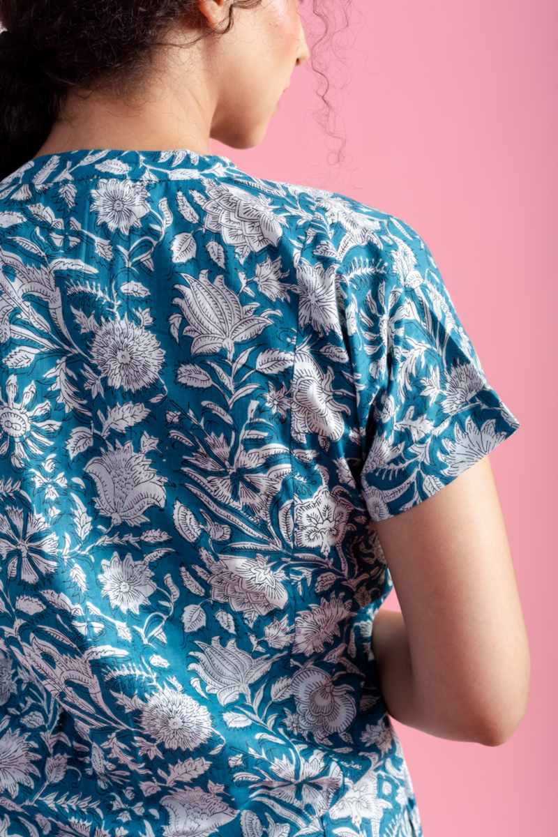 Image for Kusvaa De193 Rihya Cotton Short Nightie Closeup 2