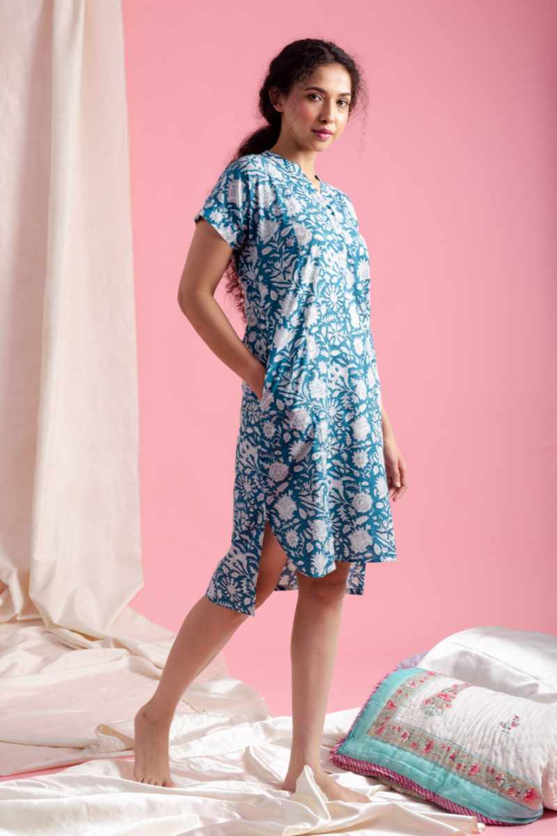 Image for Kusvaa De193 Rihya Cotton Short Nightie Side