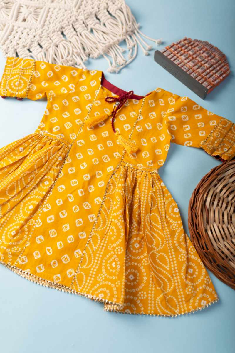 Image for Kusvaa Mbe81 Divya Kid Cotton Frock Closeup