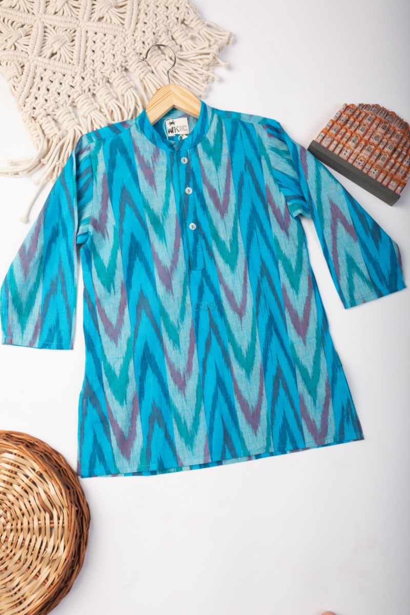 Image for Kusvaa Mbe82 Darsh Cotton Ikkat Boy Kurta Featured
