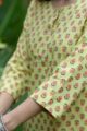 Image for Kusvaa Taf107 Indu Cotton Straight Fit Kurta Closeup 2
