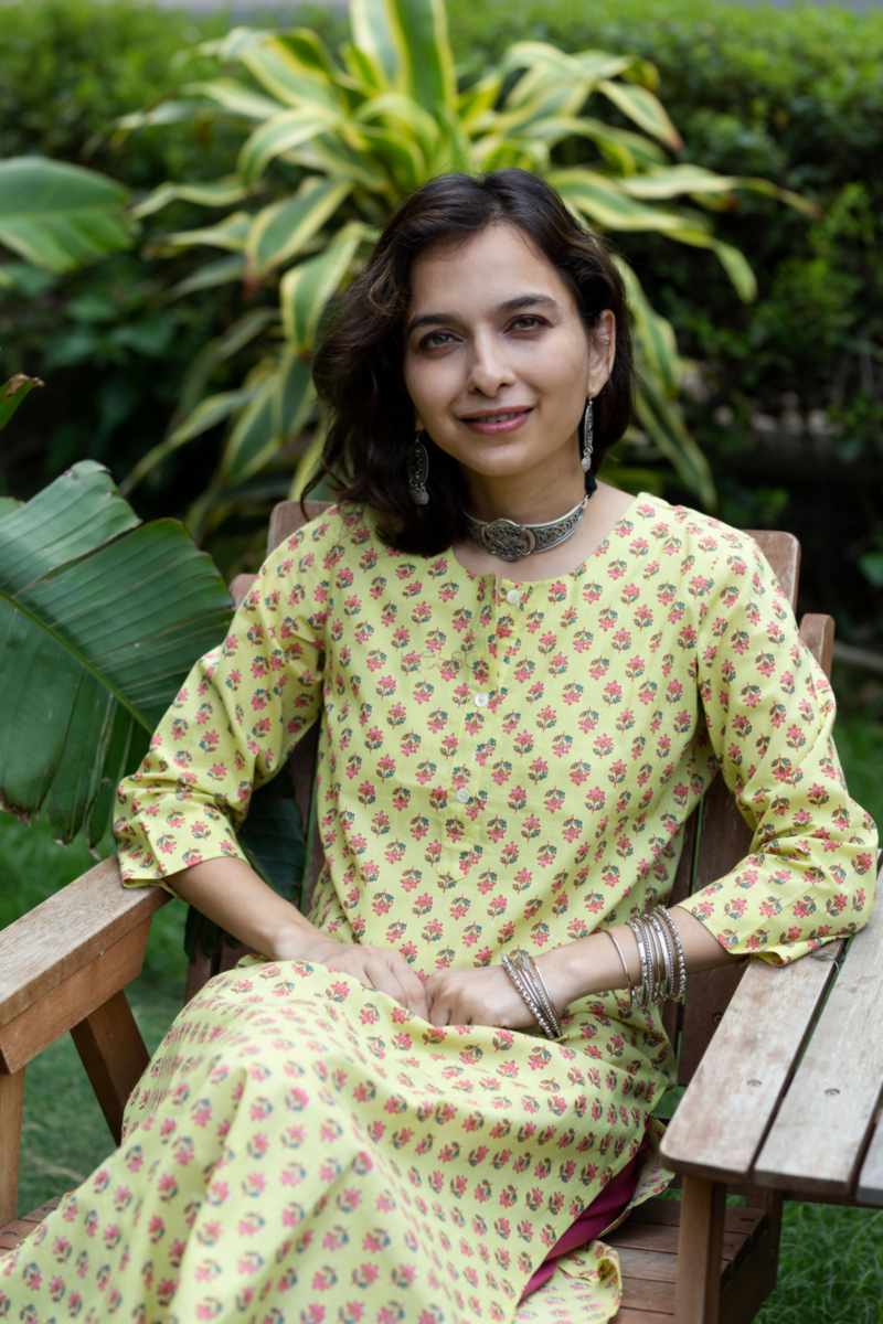 Image for Kusvaa Taf107 Indu Cotton Straight Fit Kurta Sitting