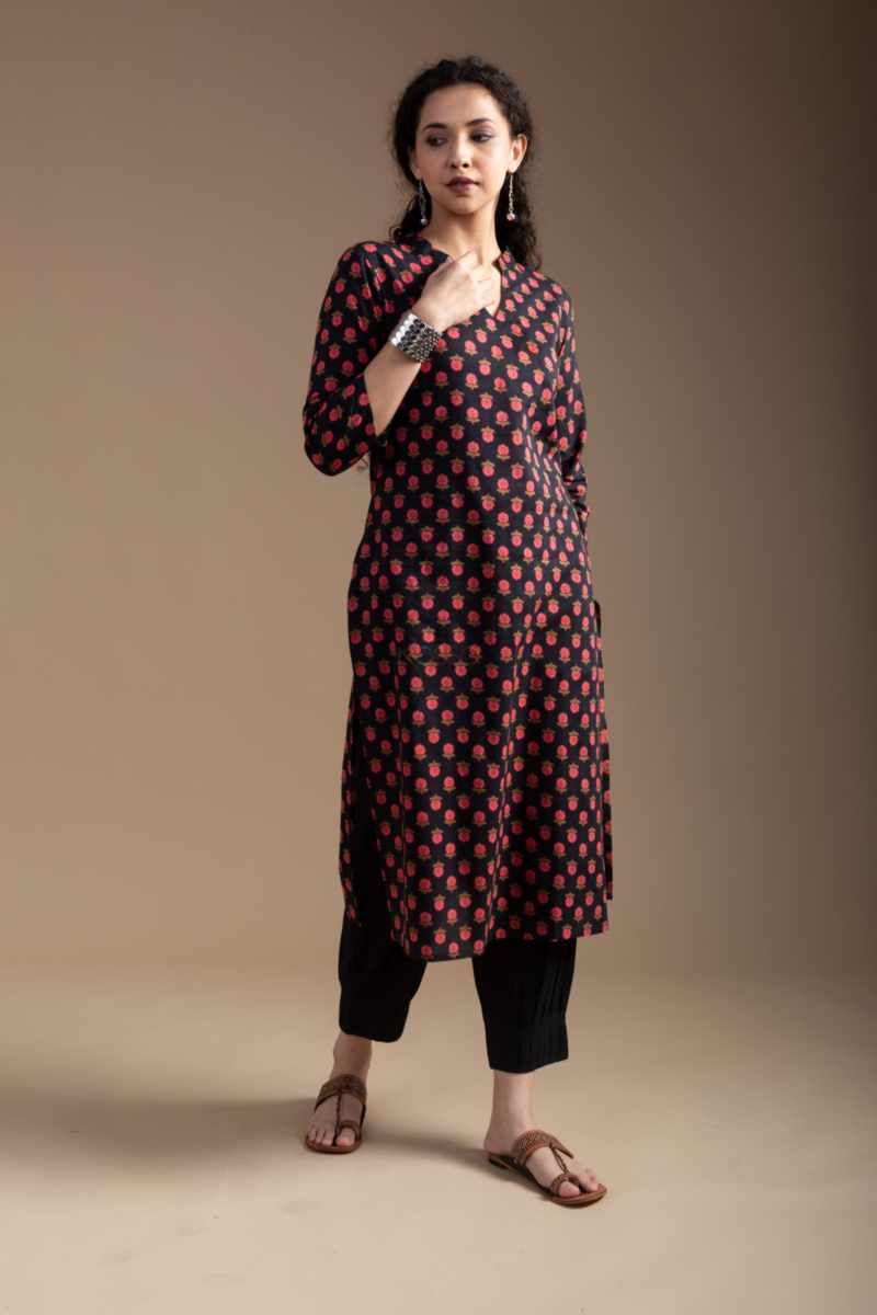 Image for Kusvaa Taf98 Parnika Regular Straight Fit Kurta Side New