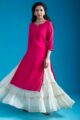Image for Kusvaa Vcr152 Sakhi Chanderi Straight Fit Kurta Front New