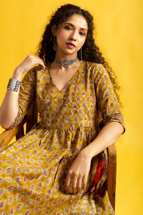 Image for Kusvaa Vcr198 Lavanthika Cotton A Line Kurta Sitting