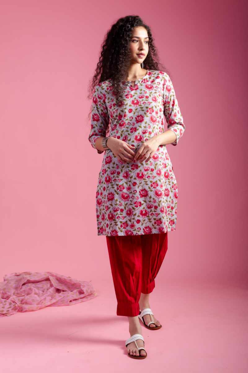 Image for Kusvaa Vcr202 Madhavi Cotton Straight Fit Kurta Featured