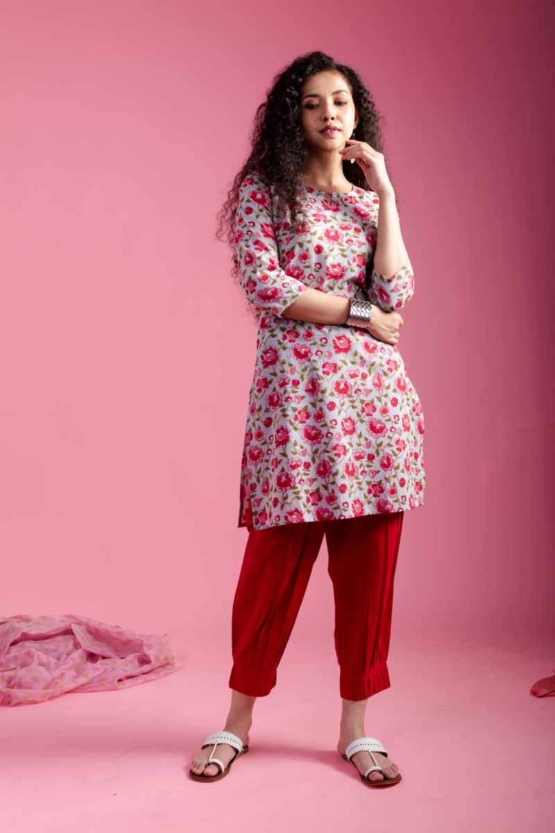 Image for Kusvaa Vcr202 Madhavi Cotton Straight Fit Kurta Front