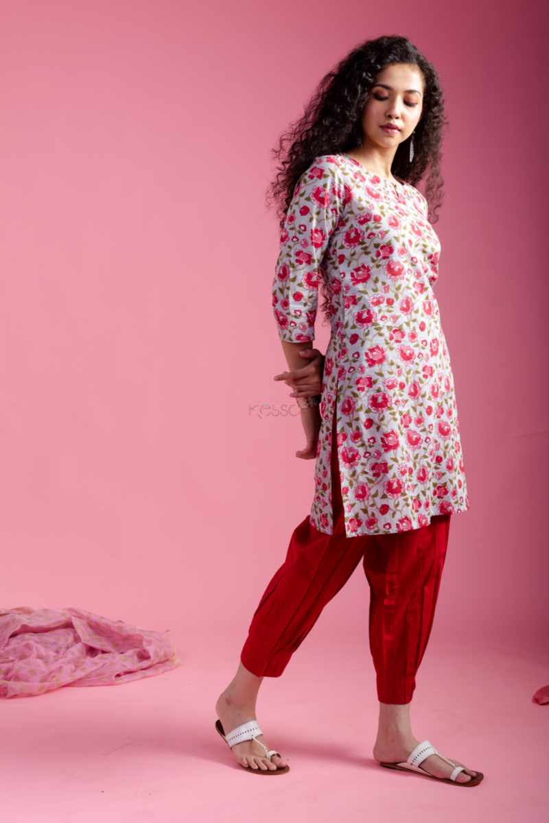 Image for Kusvaa Vcr202 Madhavi Cotton Straight Fit Kurta Side