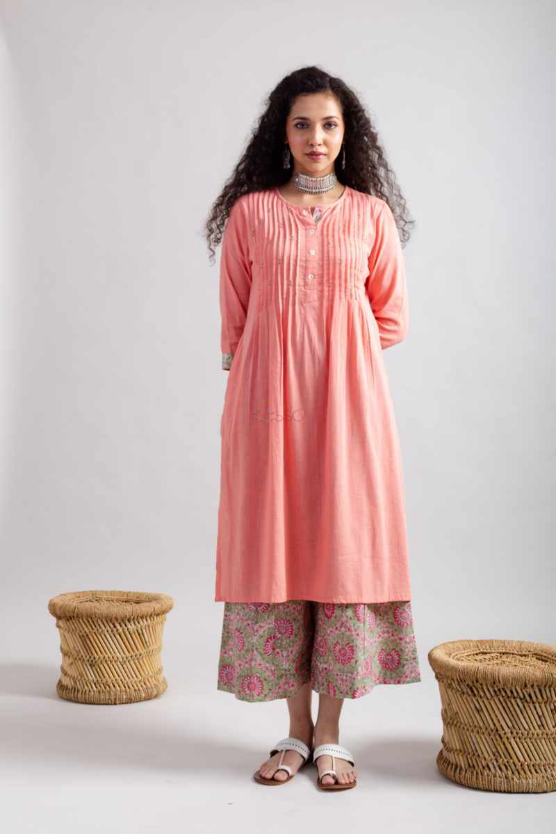 Image for Kusvaa Vcr206 Jaishree Cotton Slub Kurta Pant Set Featured