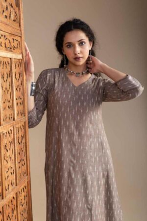 Image for Kusvaa Ws1002 Arunima Ikkat A Line Dress Featured New