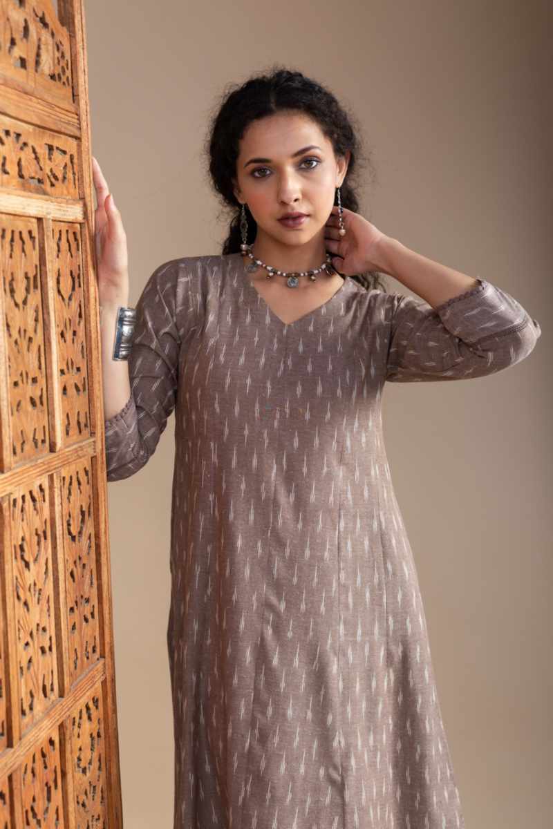 Image for Kusvaa Ws1002 Arunima Ikkat A Line Dress Featured New