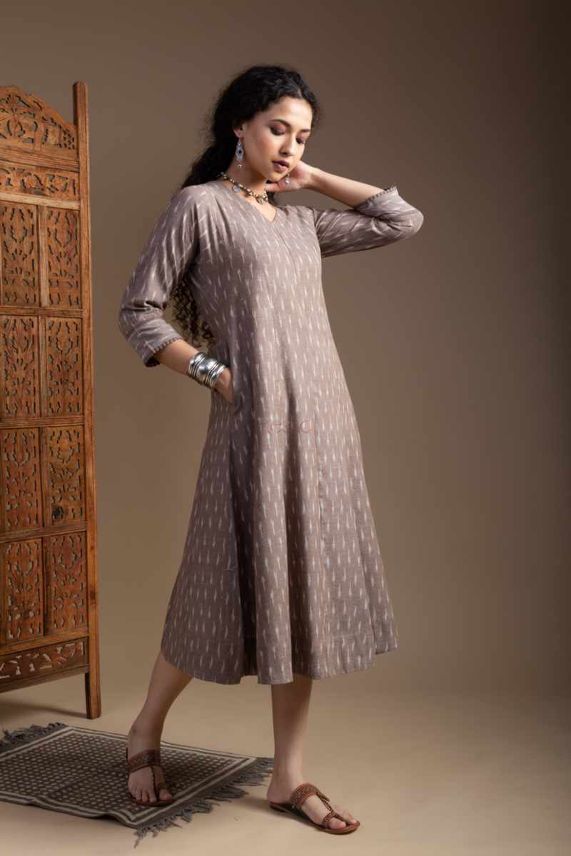 Image for Kusvaa Ws1002 Arunima Ikkat A Line Dress Front New