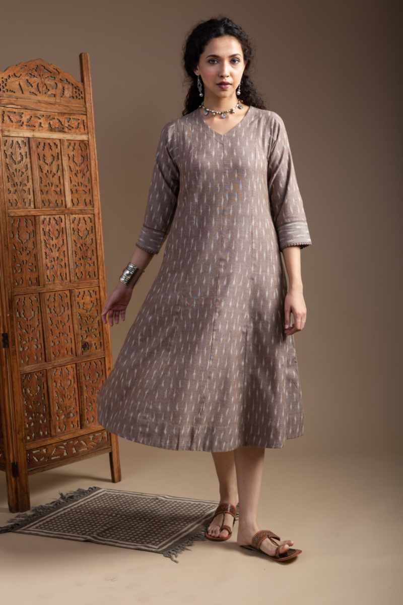 Image for Kusvaa Ws1002 Arunima Ikkat A Line Dress Side New