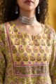 Image for Kusvaa Wsr313 Mohana Handblock Print Kurta With Chanderi Dupatta Closeup New
