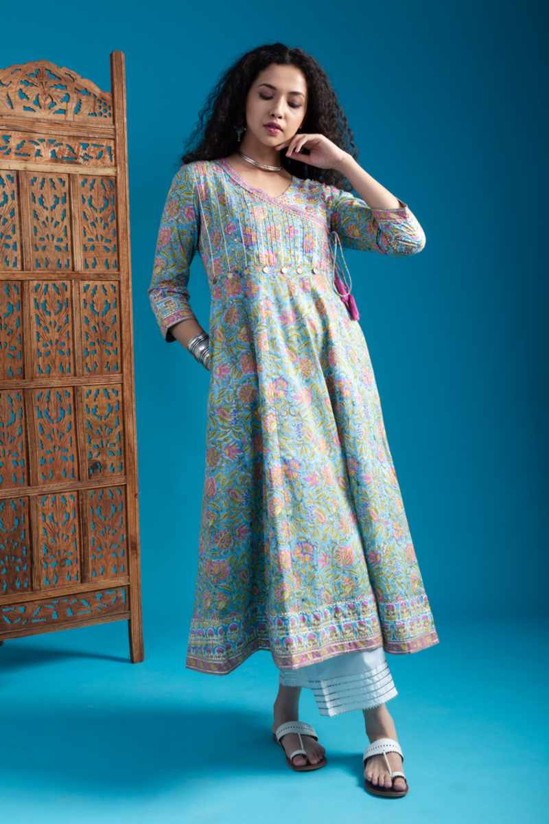 Image for Kusvaa Wsr318 Ananta Kalidaar Gotta Work Kalidaar Kurta Front New