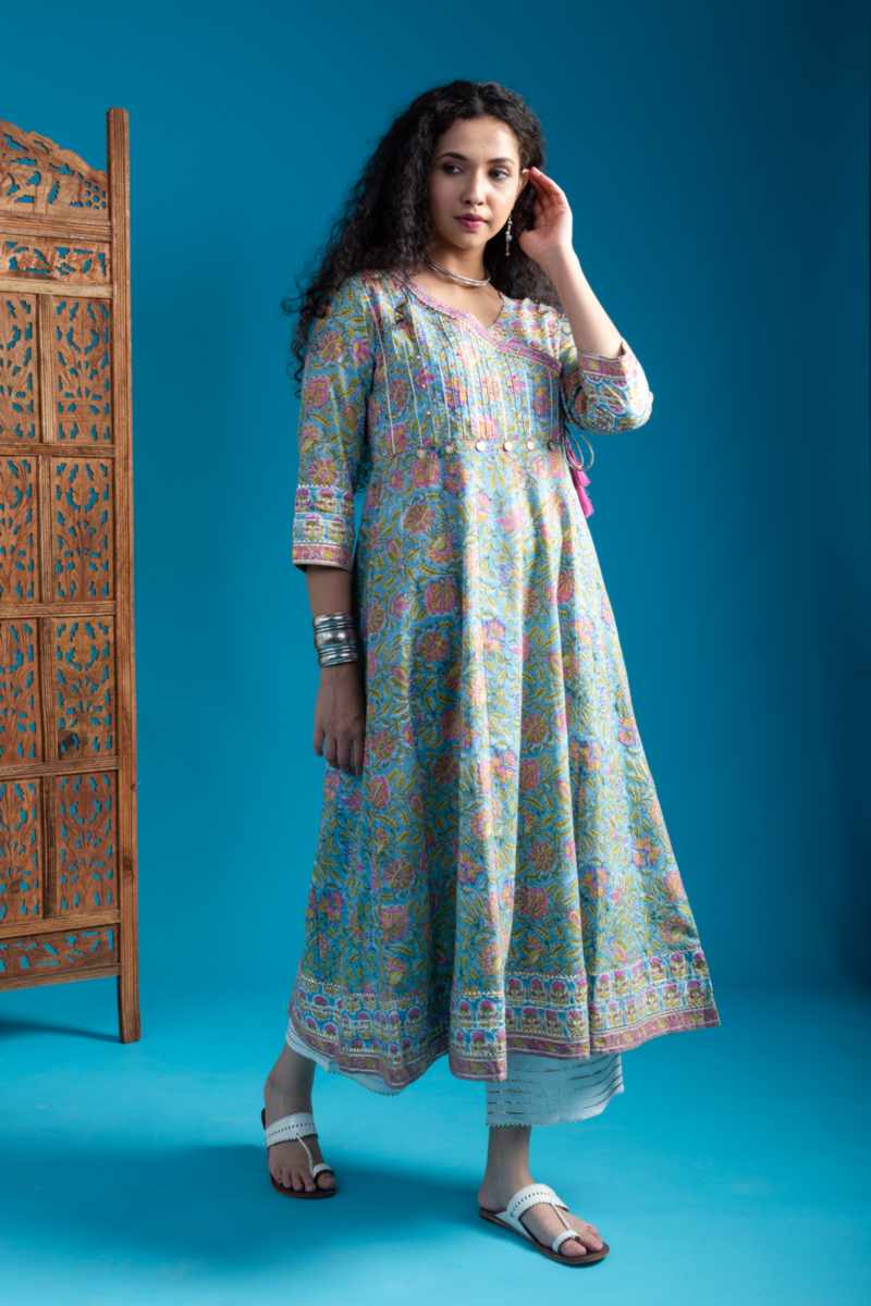 Image for Kusvaa Wsr318 Ananta Kalidaar Gotta Work Kalidaar Kurta Side New