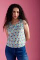 Image for Kusvaa Wsr388 Ekata Handblock Cotton Short Top Closeup 2