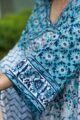 Image for Kusvaa Wsr395 Chaitra Handblock Cotton Complete Suit Set Closeup 2