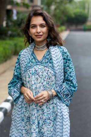Image for Kusvaa Wsr395 Chaitra Handblock Cotton Complete Suit Set Featured