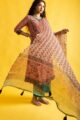 Image for Kusvaa Wsr397 Bhavya Handblock Kurta Dupatta Set Front