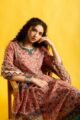 Image for Kusvaa Wsr397 Bhavya Handblock Kurta Dupatta Set Sitting