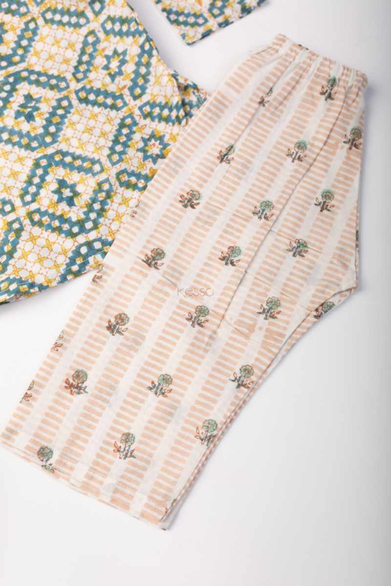 Image for Kusvaa Wsrk112 Nilay New Born Kurtapyjama Set Closeup