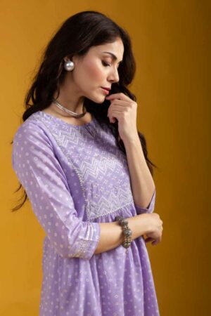 Image for Kusvaa Avdaf255 Alisa Bandhini Print Cotton A Line Kurta Featured