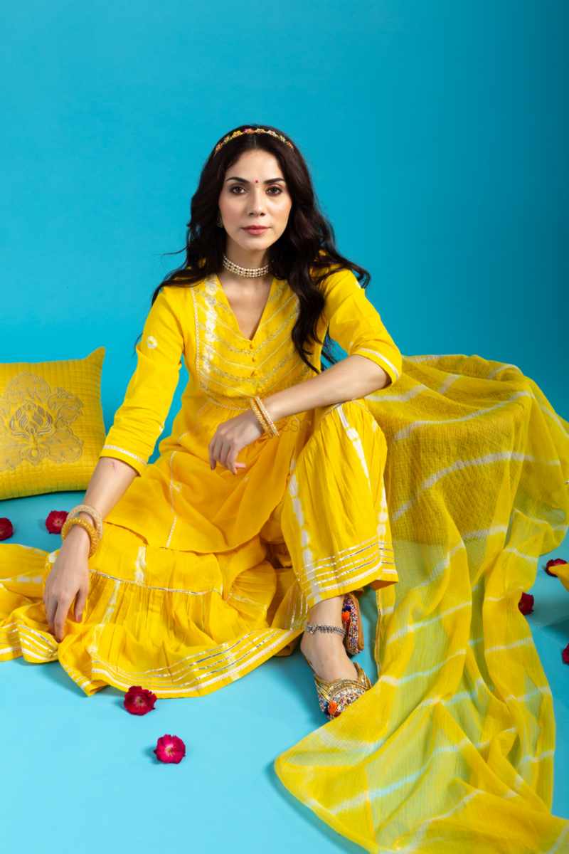 Image for Kusvaa Avdaf257 Garima Cotton Complete Suit Set Sitting