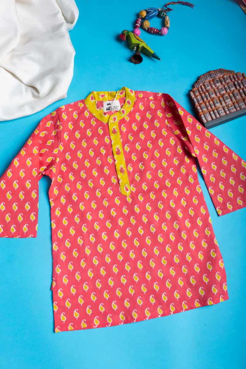 Image for Kusvaa Mbe91 Kairav Boys Cotton Kurta Side