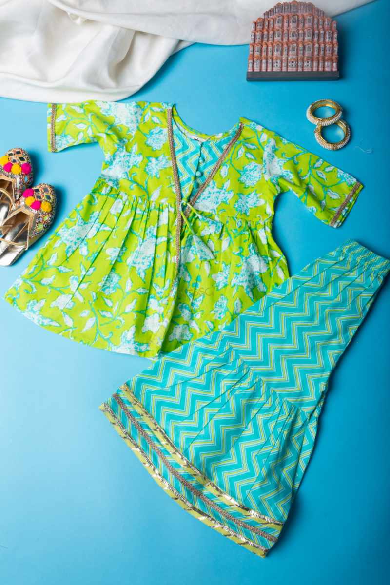 Image for Kusvaa Mbe96 Eshana Girls Cotton Kurta Pant Set Featured