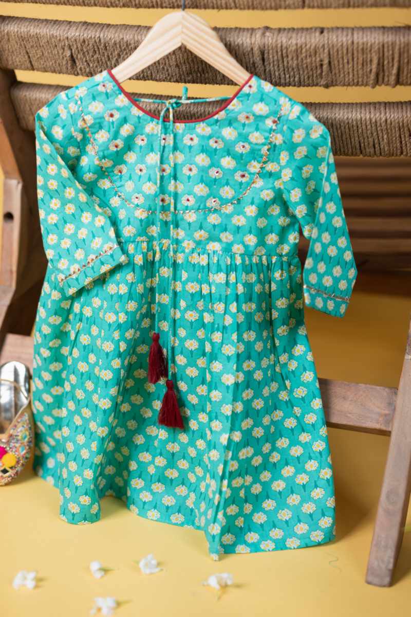 Image for Kusvaa Mbe99 Shreya Girls Cotton Frock Front