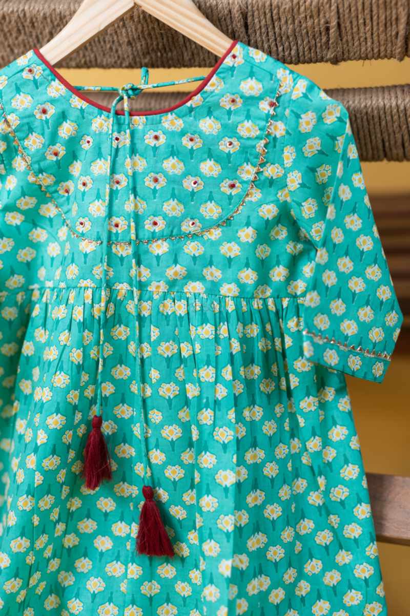 Image for Kusvaa Mbe99 Shreya Girls Cotton Frock Side