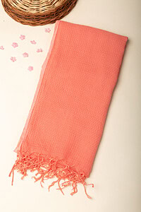 Image for Kusvaa Rndupatta05 Multi Color Cotton Kota Doria Dupatta Apricotpeeach Featured