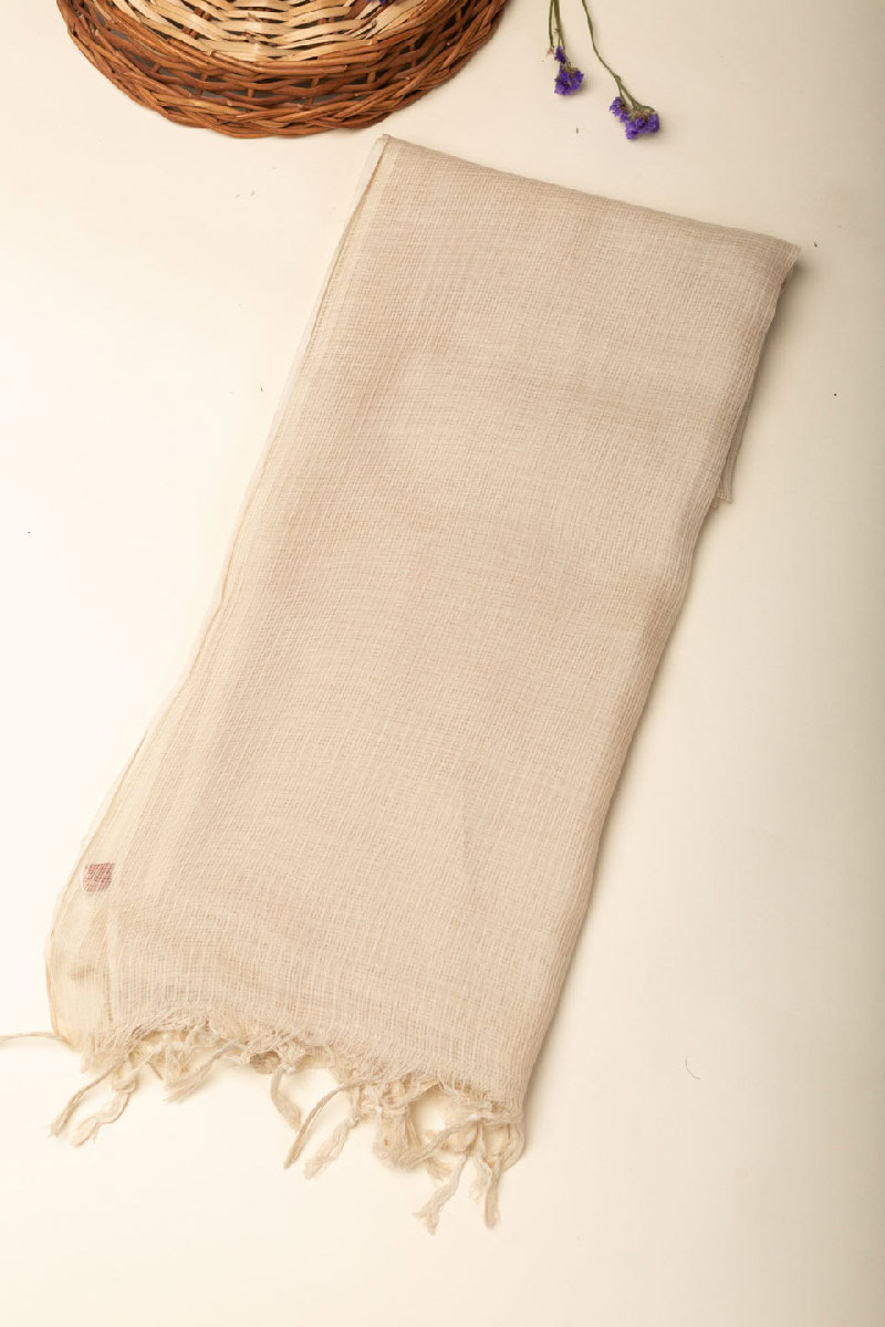 Image for Kusvaa Rndupatta05 Multi Color Cotton Kota Doria Dupatta Creambeige Featured