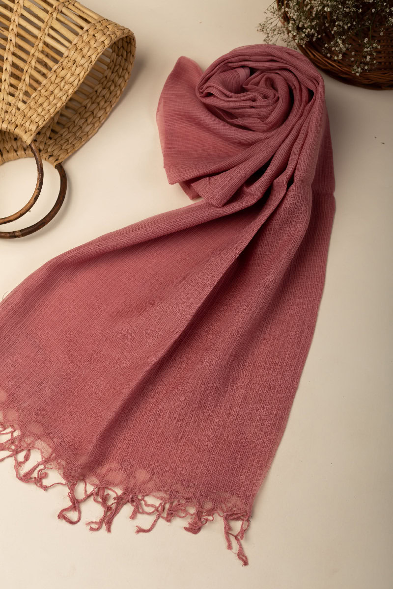 Image for Kusvaa Rndupatta05 Multi Color Cotton Kota Doria Dupatta Darkrosepink Front