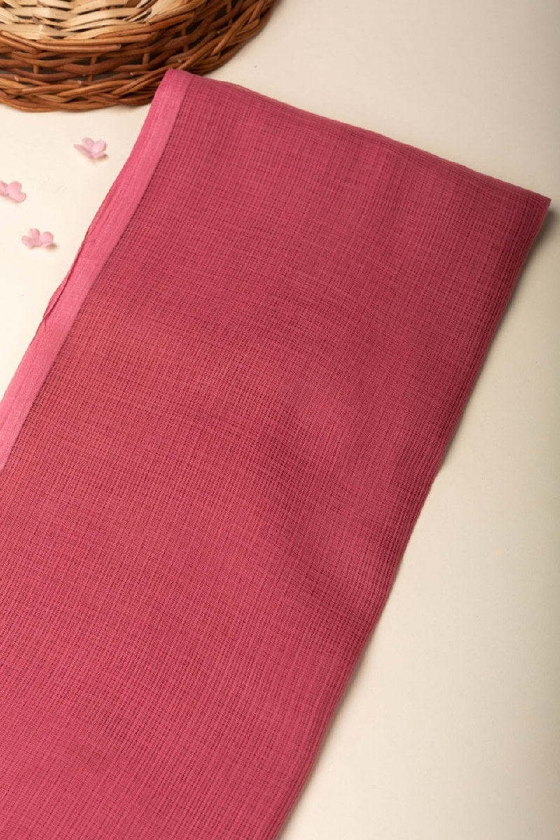 Image for Kusvaa Rndupatta05 Multi Color Cotton Kota Doria Dupatta Darkrosepink Front