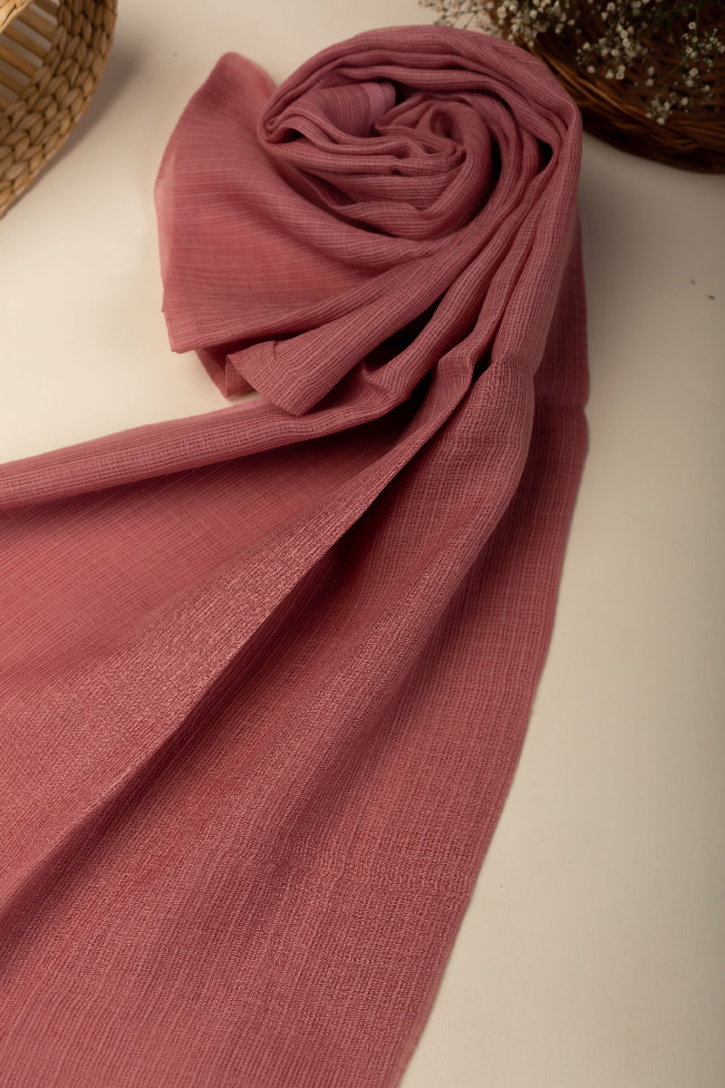 Image for Kusvaa Rndupatta05 Multi Color Cotton Kota Doria Dupatta Darkrosepink Side