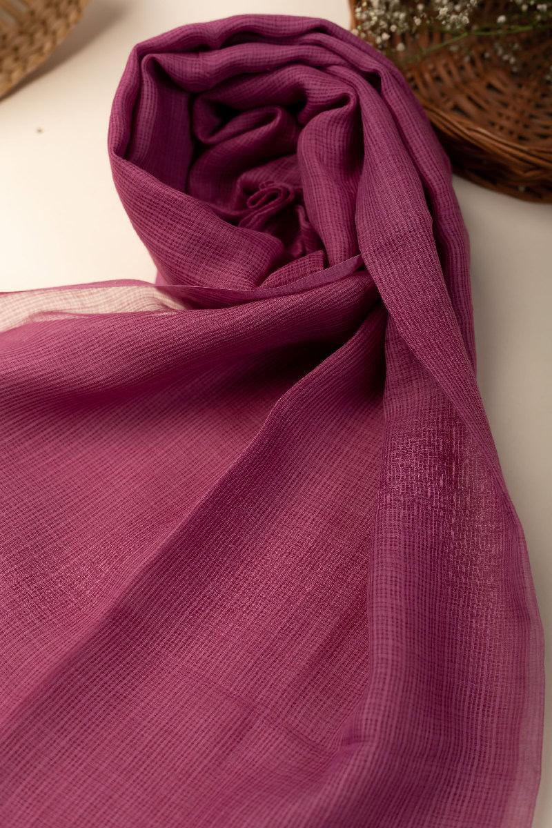 Image for Kusvaa Rndupatta05 Multi Color Cotton Kota Doria Dupatta Jamunni Side