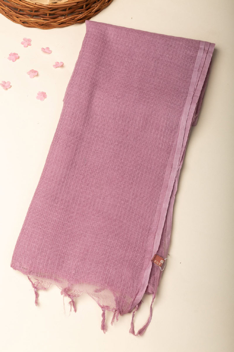 Image for Kusvaa Rndupatta05 Multi Color Cotton Kota Doria Dupatta Lilac Featured