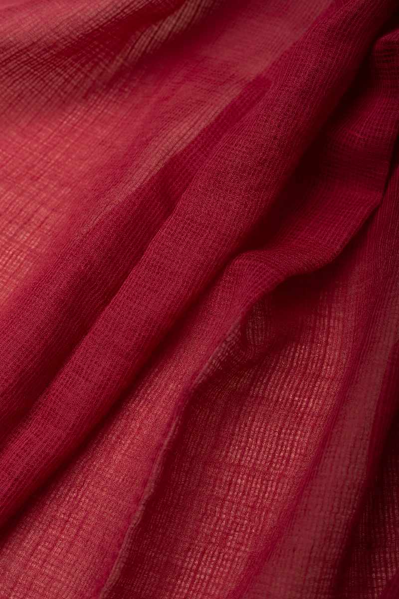 Image for Kusvaa Rndupatta05 Multi Color Cotton Kota Doria Dupatta Maroon Closeup 2