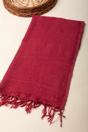 Image for Kusvaa Rndupatta05 Multi Color Cotton Kota Doria Dupatta Maroon Featured