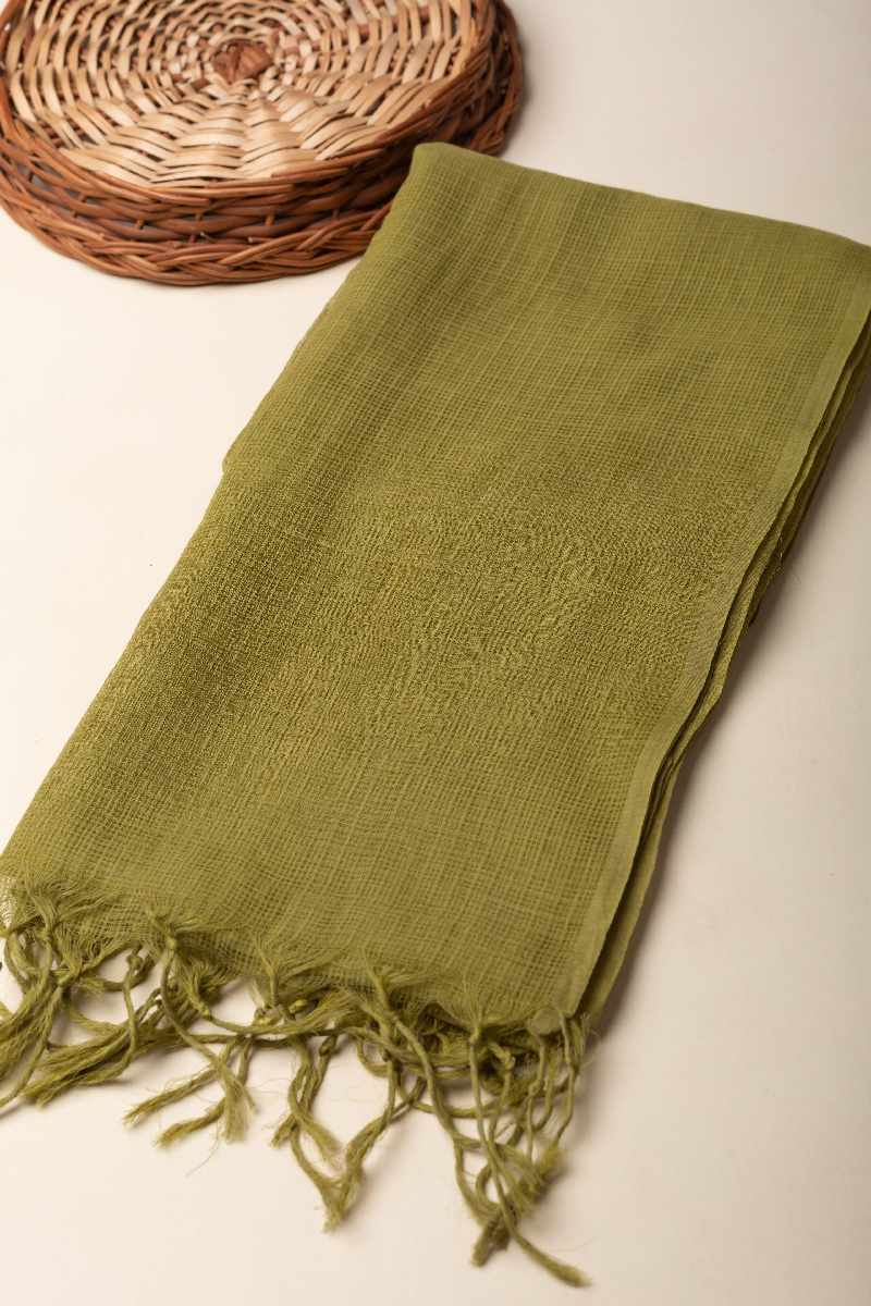 Image for Kusvaa Rndupatta05 Multi Color Cotton Kota Doria Dupatta Mehendigreen Featured