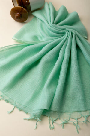 Image for Kusvaa Rndupatta05 Multi Color Cotton Kota Doria Dupatta Mint Side