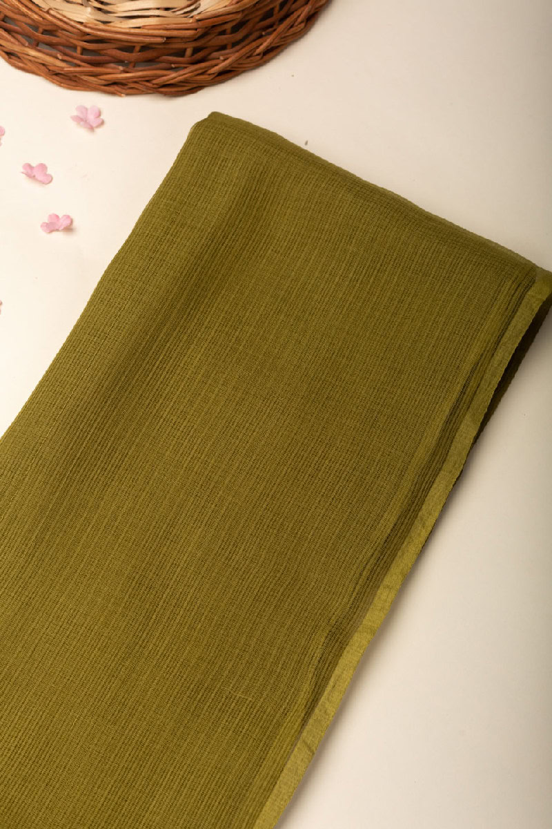 Image for Kusvaa Rndupatta05 Multi Color Cotton Kota Doria Dupatta Olivegreen Front