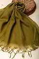 Image for Kusvaa Rndupatta05 Multi Color Cotton Kota Doria Dupatta Olivegreen Side