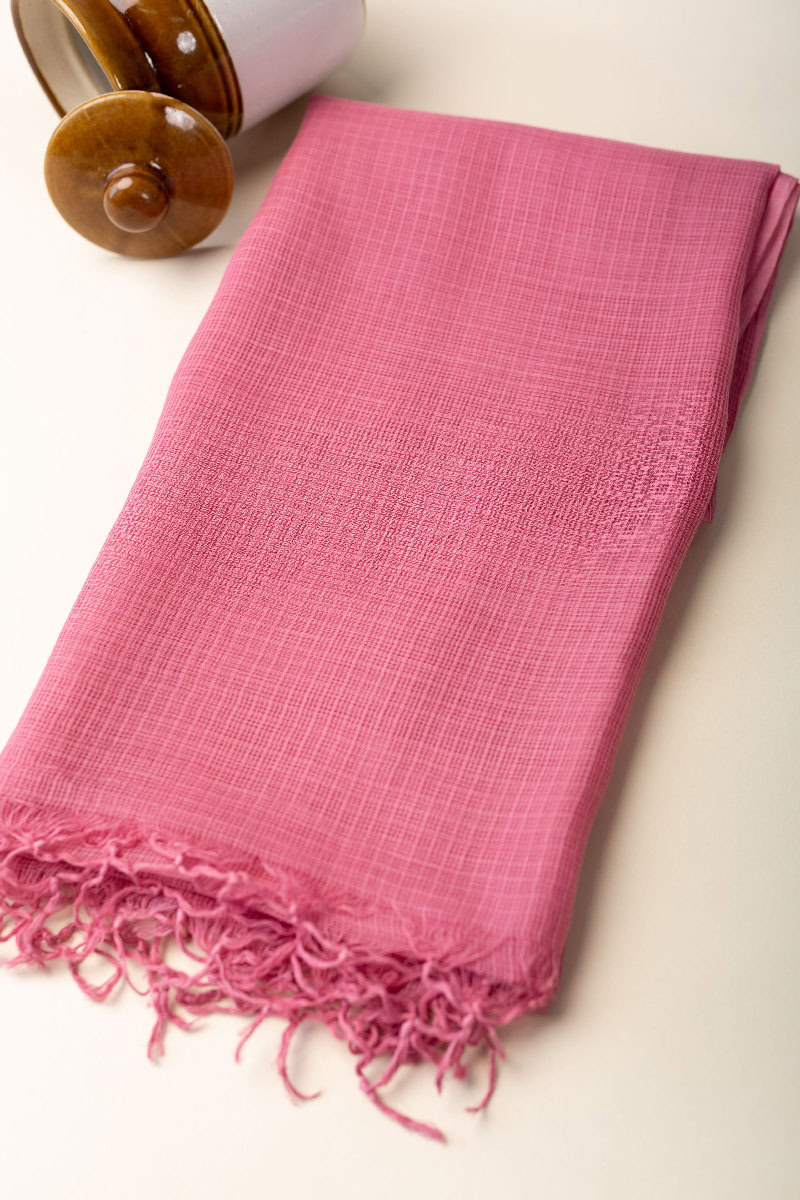Image for Kusvaa Rndupatta05 Multi Color Cotton Kota Doria Dupatta Rosepink Featured