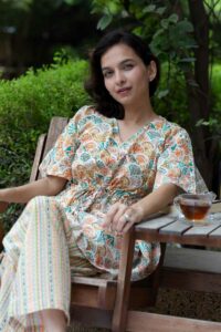 Image for Kusvaa Vcr213 Pakhi Cotton Loungewear Set Closeup 2